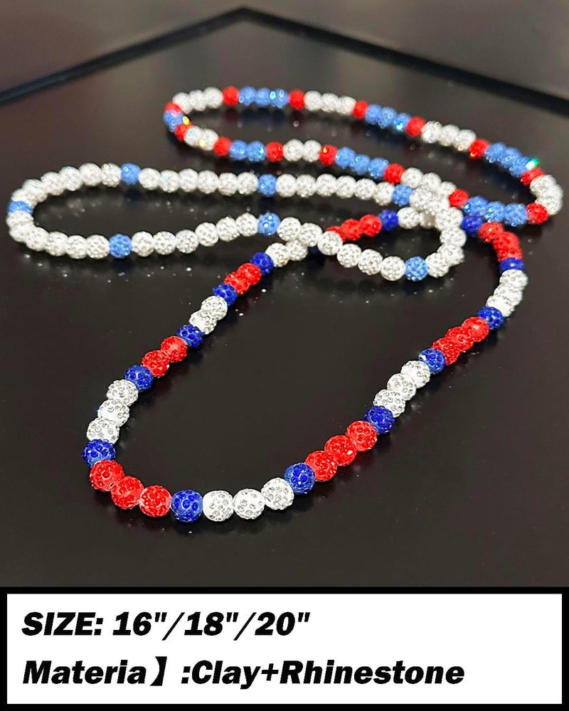 NEXIULT Baseball Bead Necklace for Men, 16/18/20" Ice Necklace Cool Gifts, Rhinestone Bling Inspired Sports Jewelry Gift - Image 4